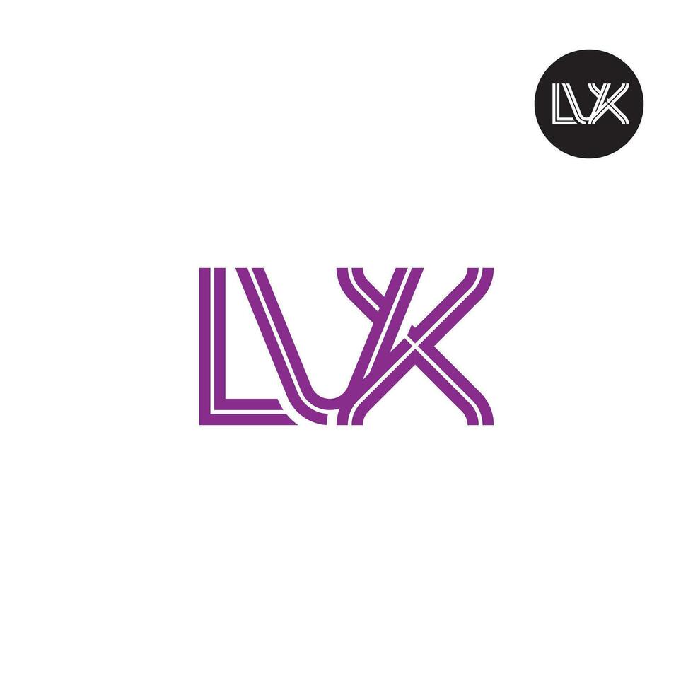 letra lvx monograma logo diseño con líneas vector