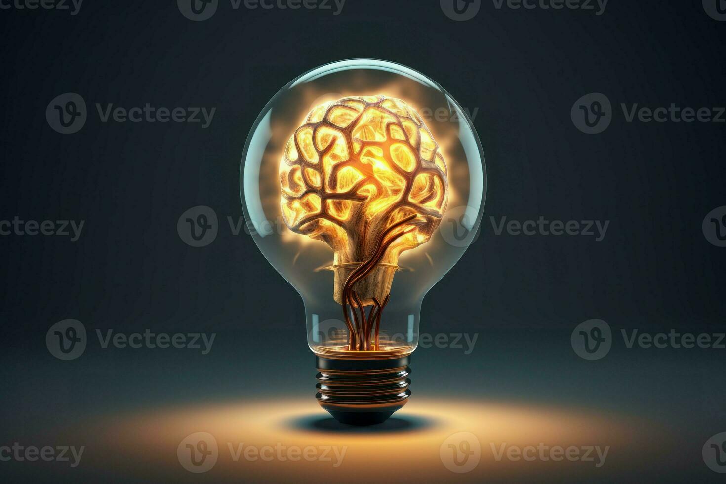 AI generated Resourceful Lightbulb brain creative. Generate Ai photo