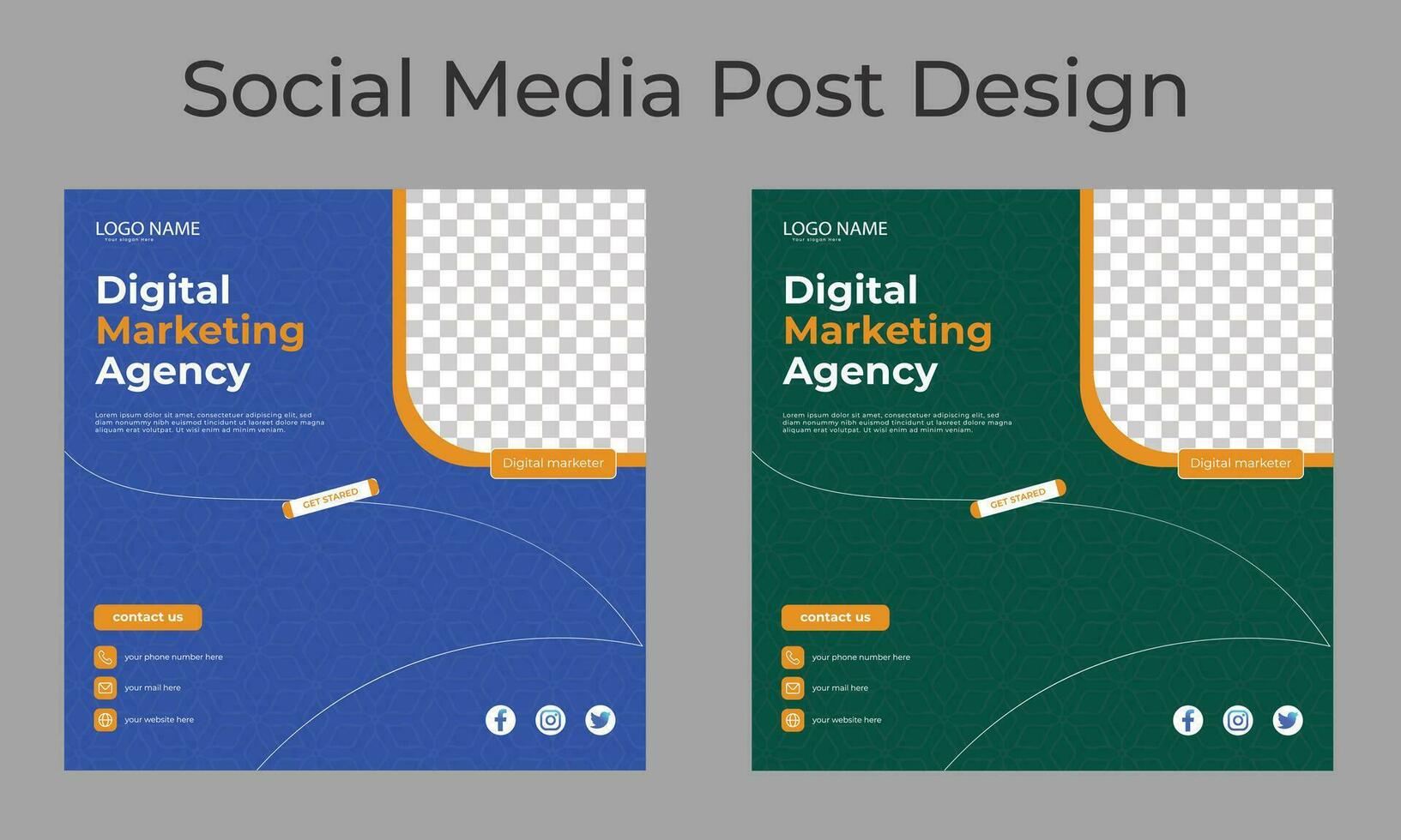 Digital business marketing banner for social media post template, business social media post banner template vector
