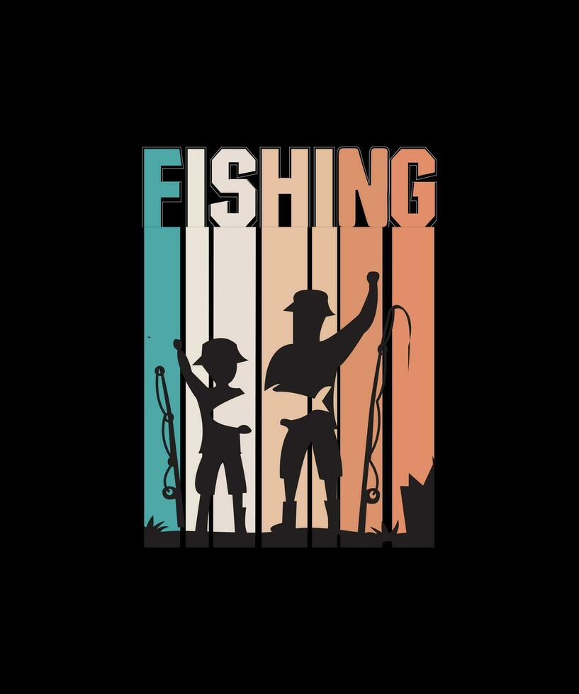 Fishing vector and typography t-shirt design