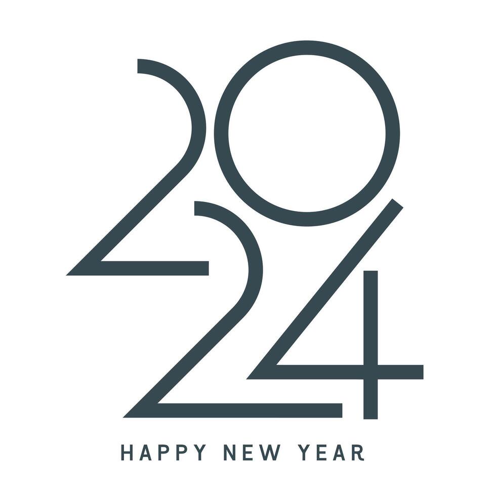 2024. Happy New Year. Abstract numbers vector illustration. Holiday design for greeting card, invitation, calendar, etc.