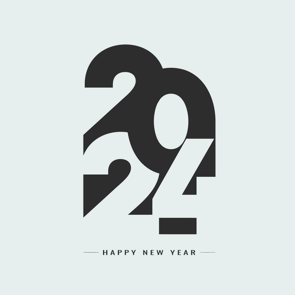 negro y blanco diseño contento nuevo año 2024 creativo concepto modelo para Navidad, vector ilustración