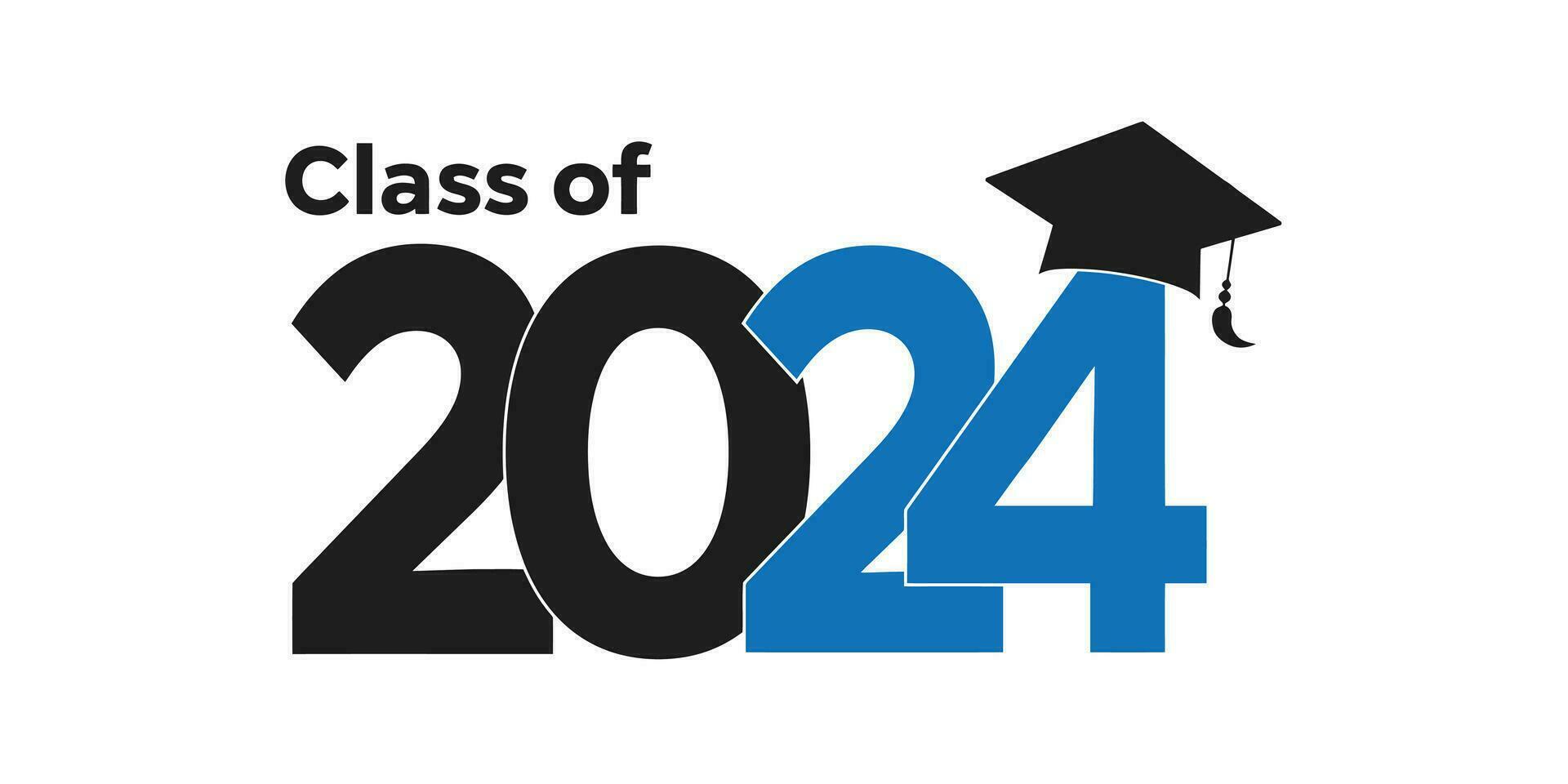 Vector illustration of gradient design for graduation ceremony. Class of 2024. Congratulations graduates typography design template for shirt, stamp, logo, card, invitation etc.