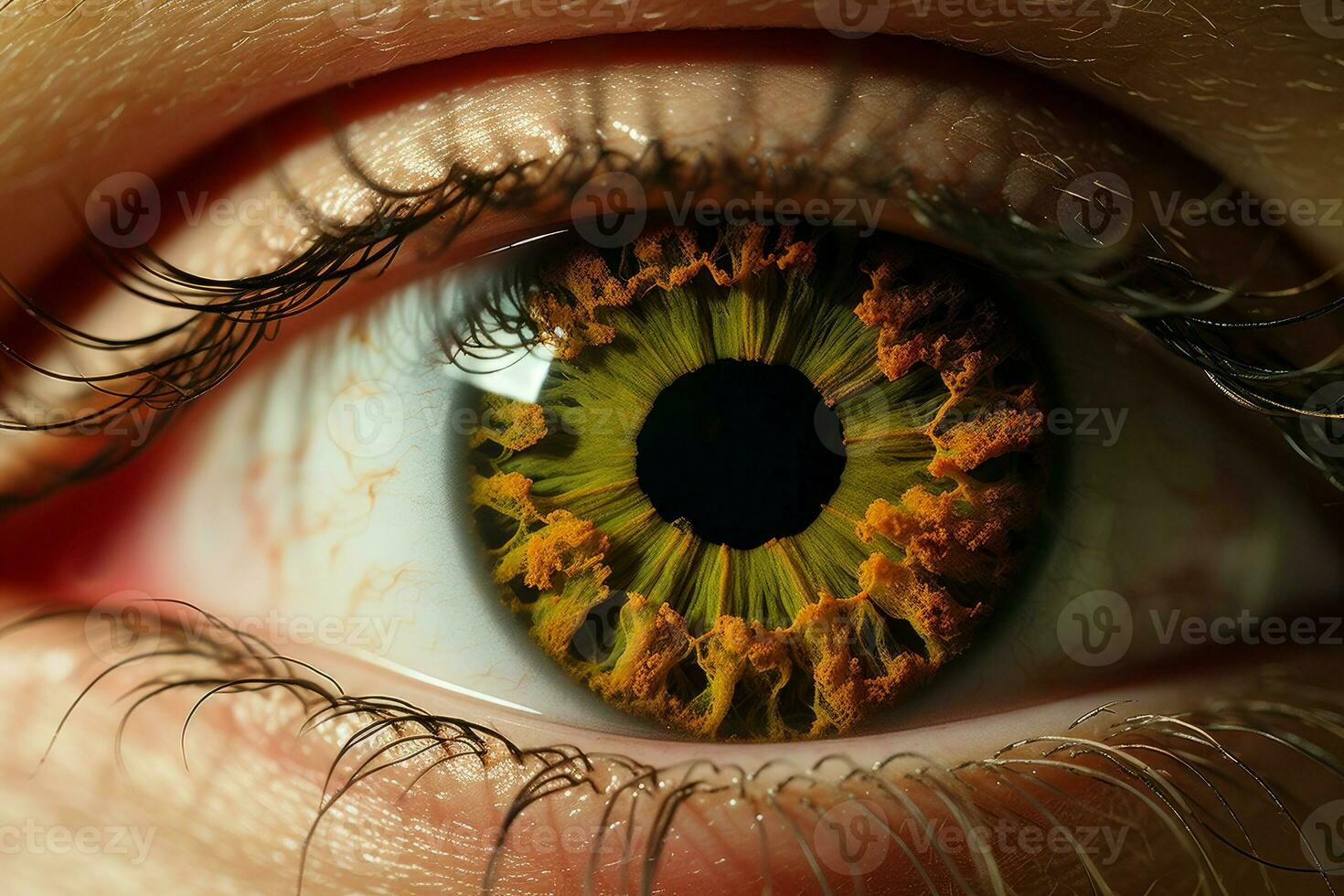 AI generated Lustrous Macro hazel eye. Generate Ai photo