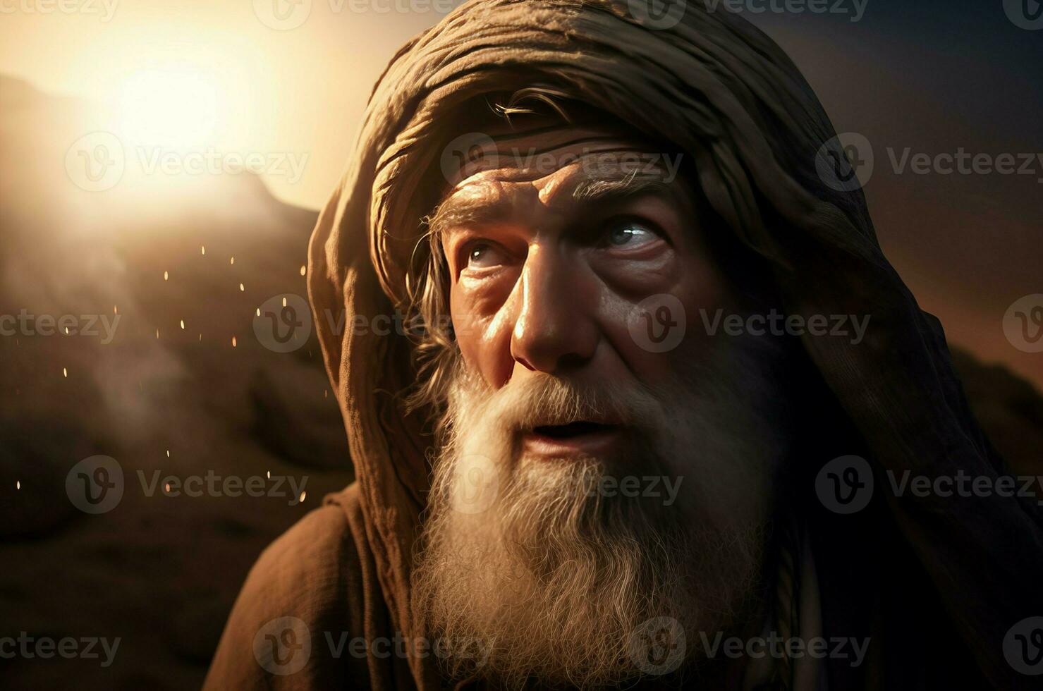 AI generated Religious elder man. Generate AI photo