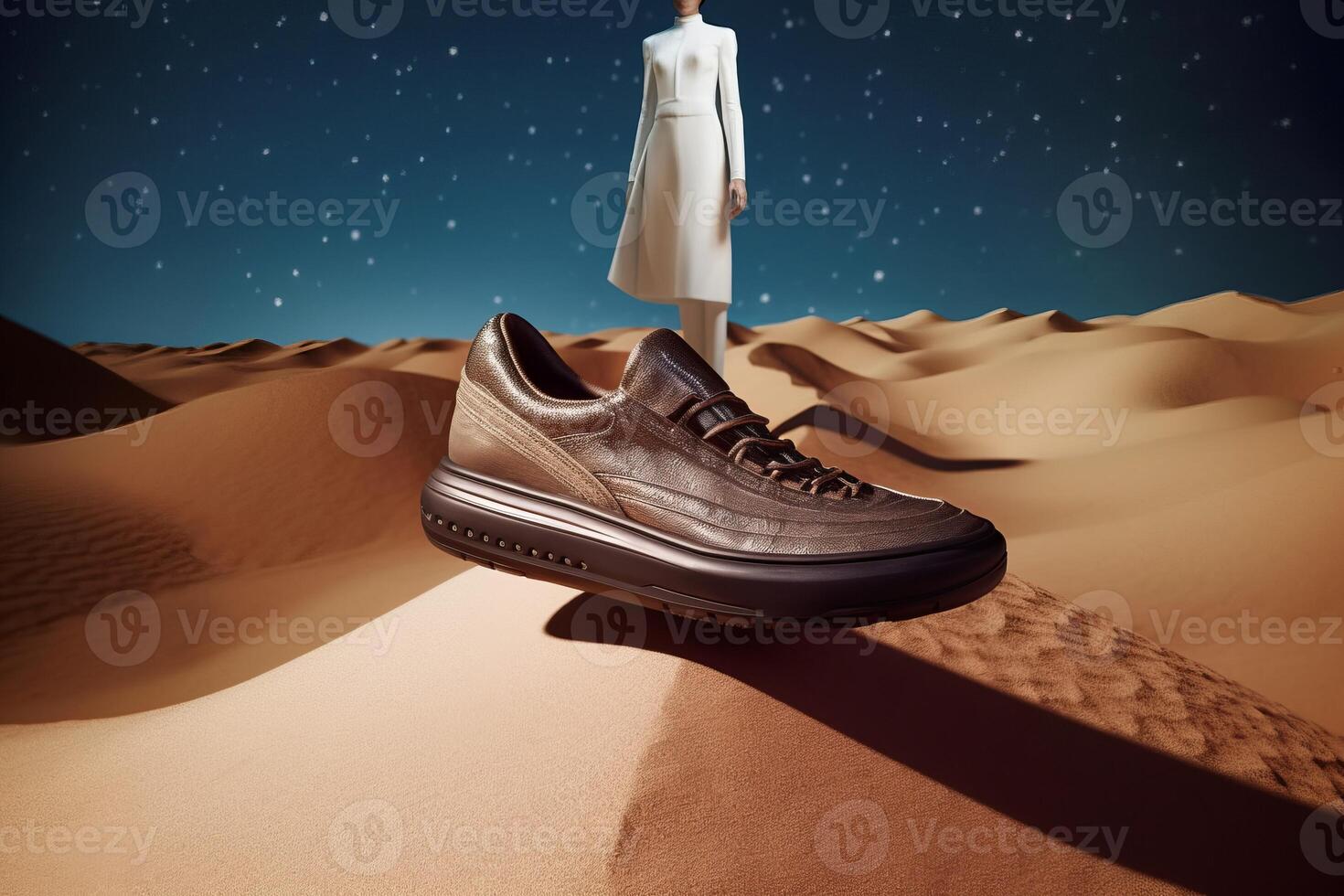 AI generated Bright shoes alien mars planet. Generate ai photo