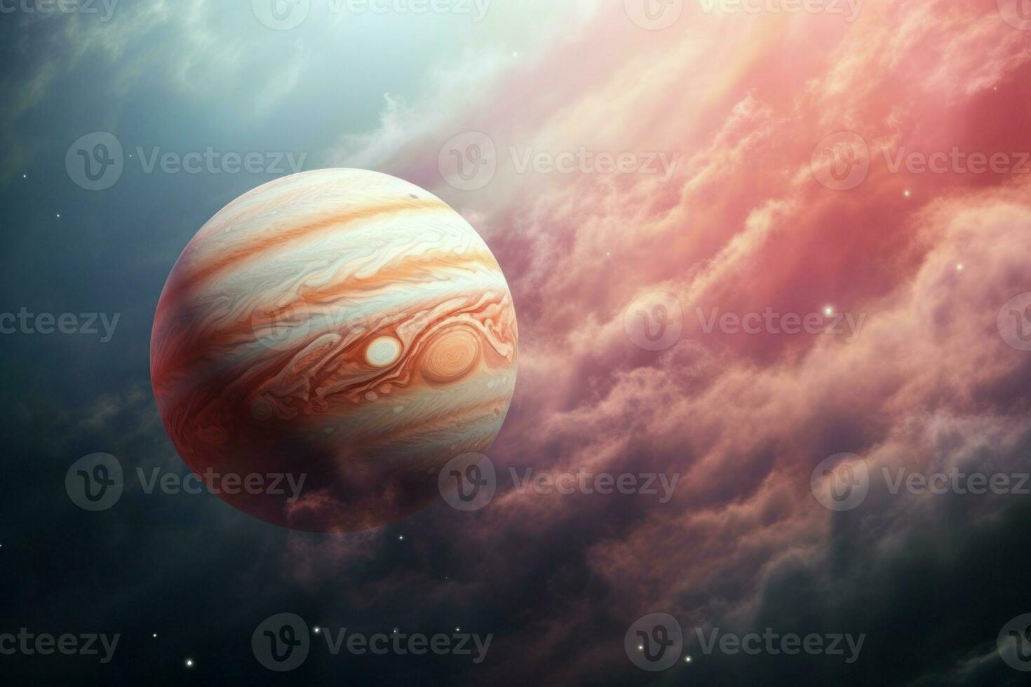 AI generated Majestic Jupiter planet clouds. Generate AI photo