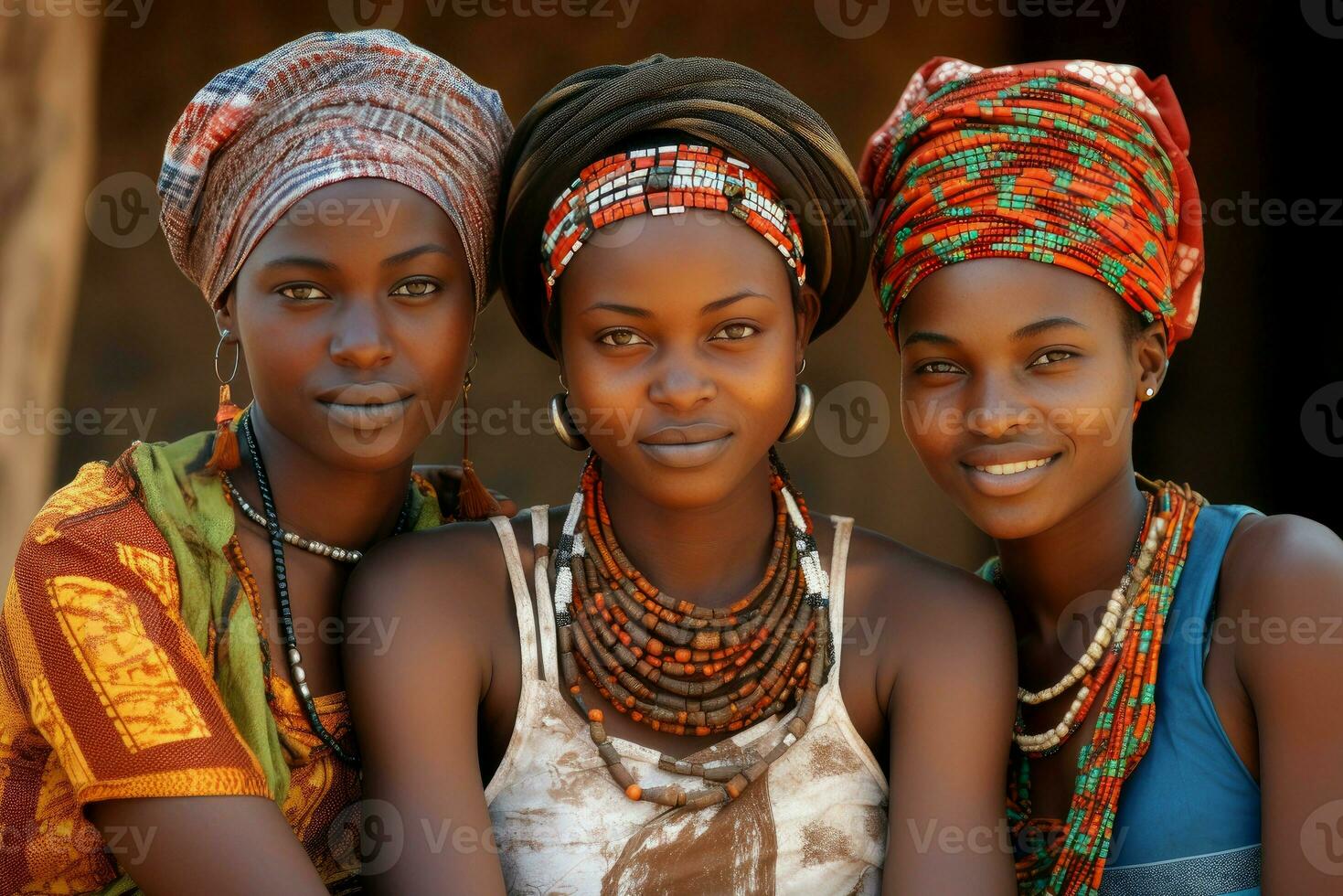 ai generado florido africano mujer tradicional paño. generar ai foto