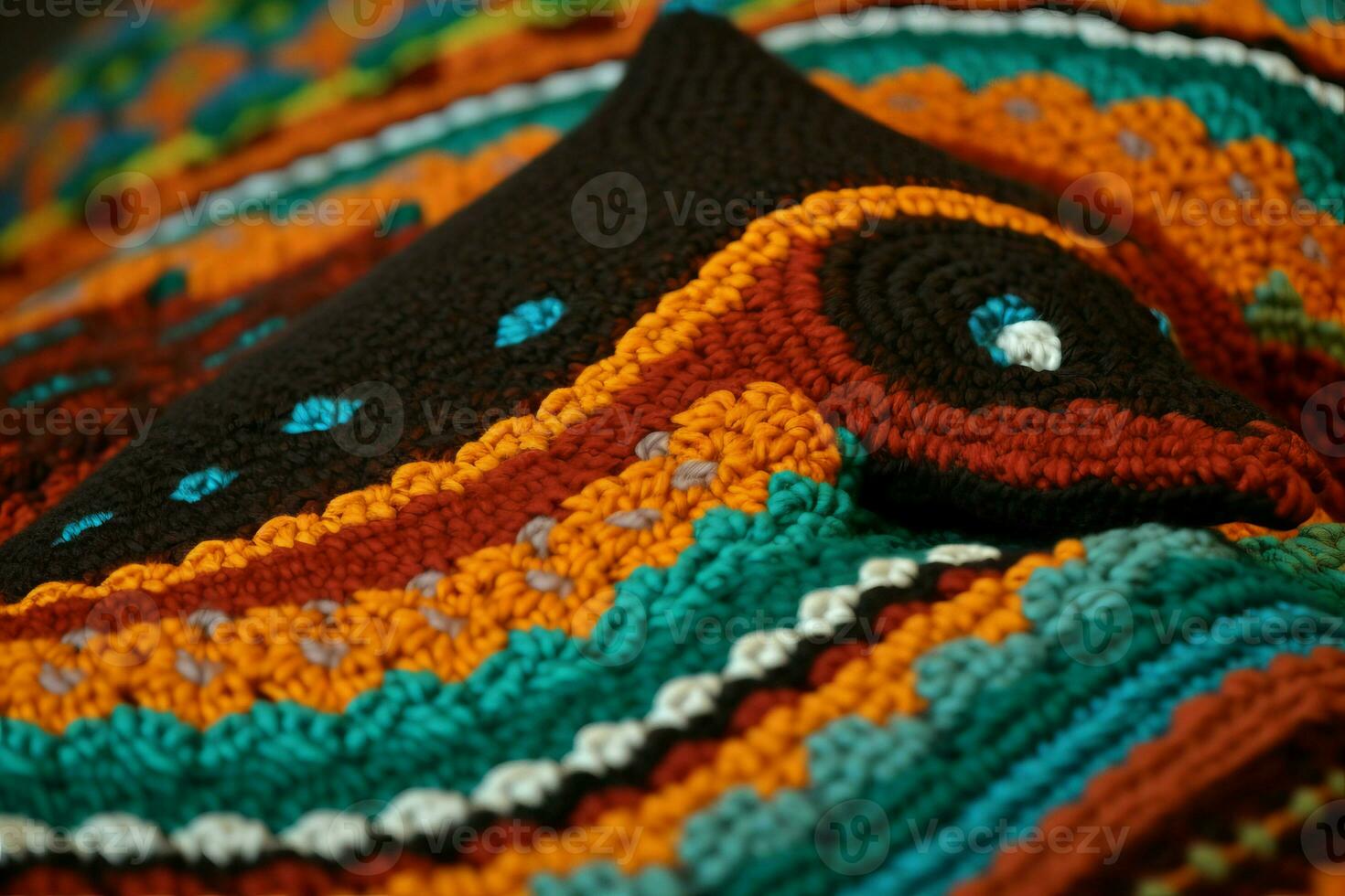 AI generated Knitwork colorful motif. Generate AI photo