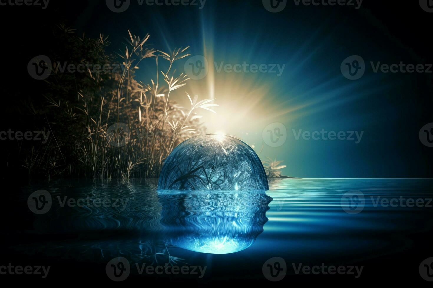 AI generated Globular aqueous droplet. Generate AI photo