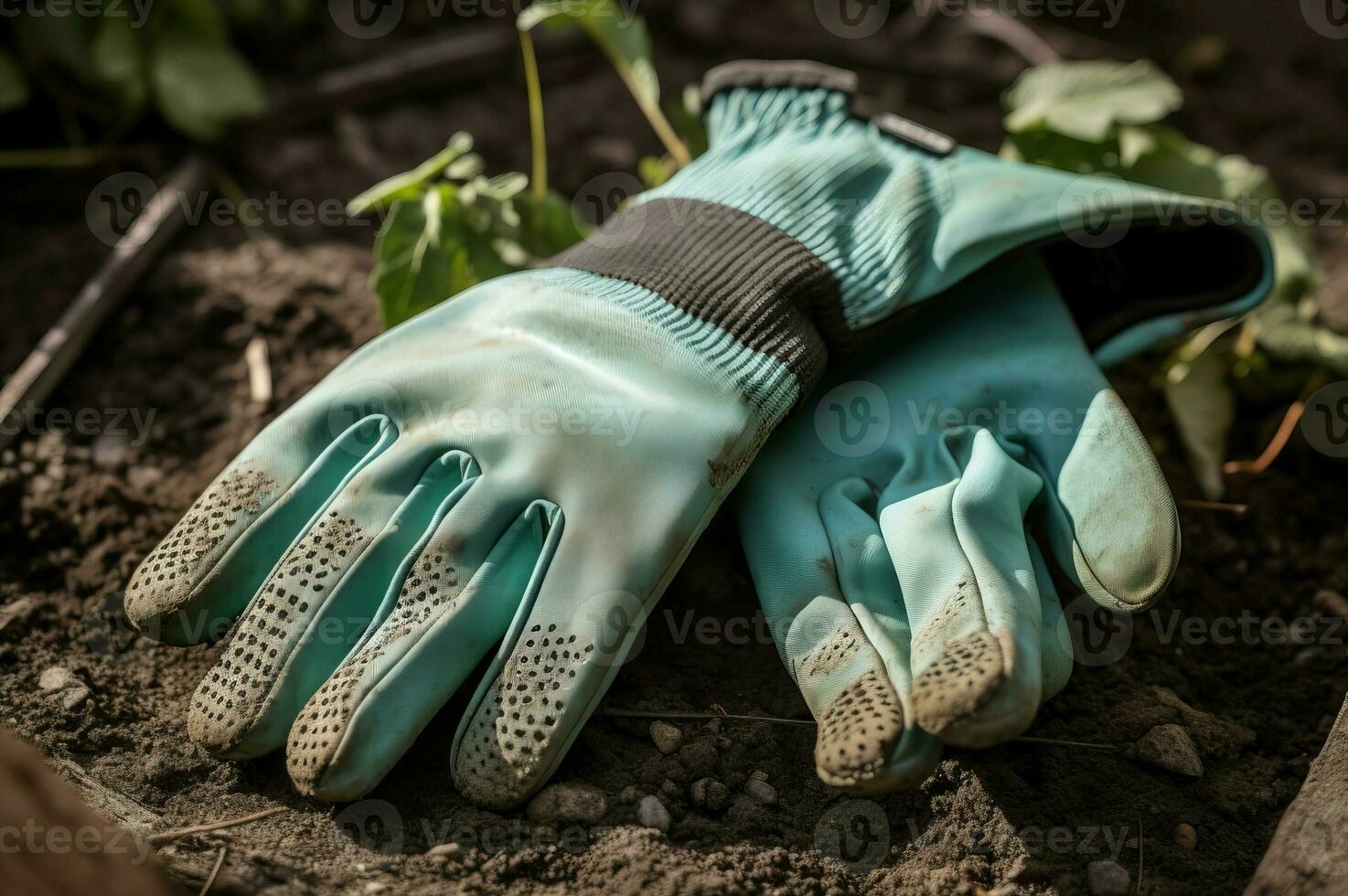 AI generated Garden gloves pair. Generate AI photo