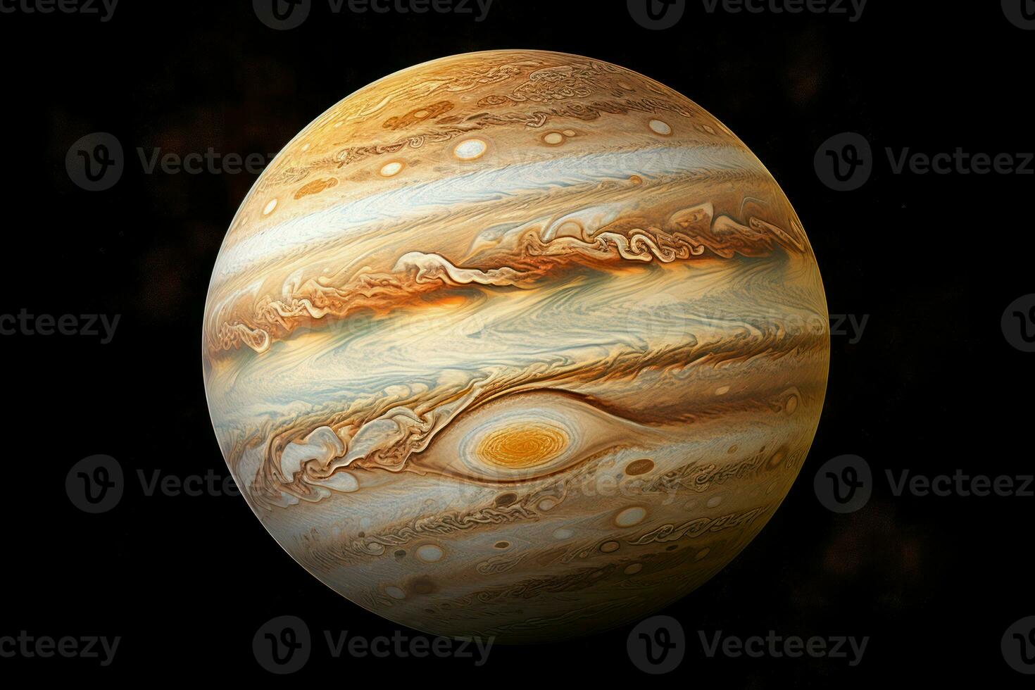 AI generated Turbulent Jupiter planet clouds. Generate AI photo