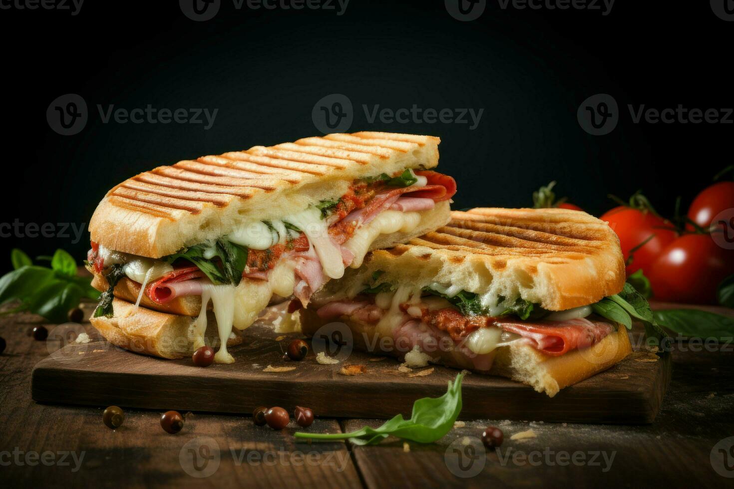 AI generated Flavorful Italian panini sandwich. Generate Ai photo