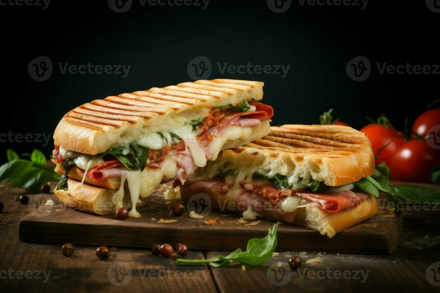 ai generado sabroso italiano panini emparedado. generar ai foto