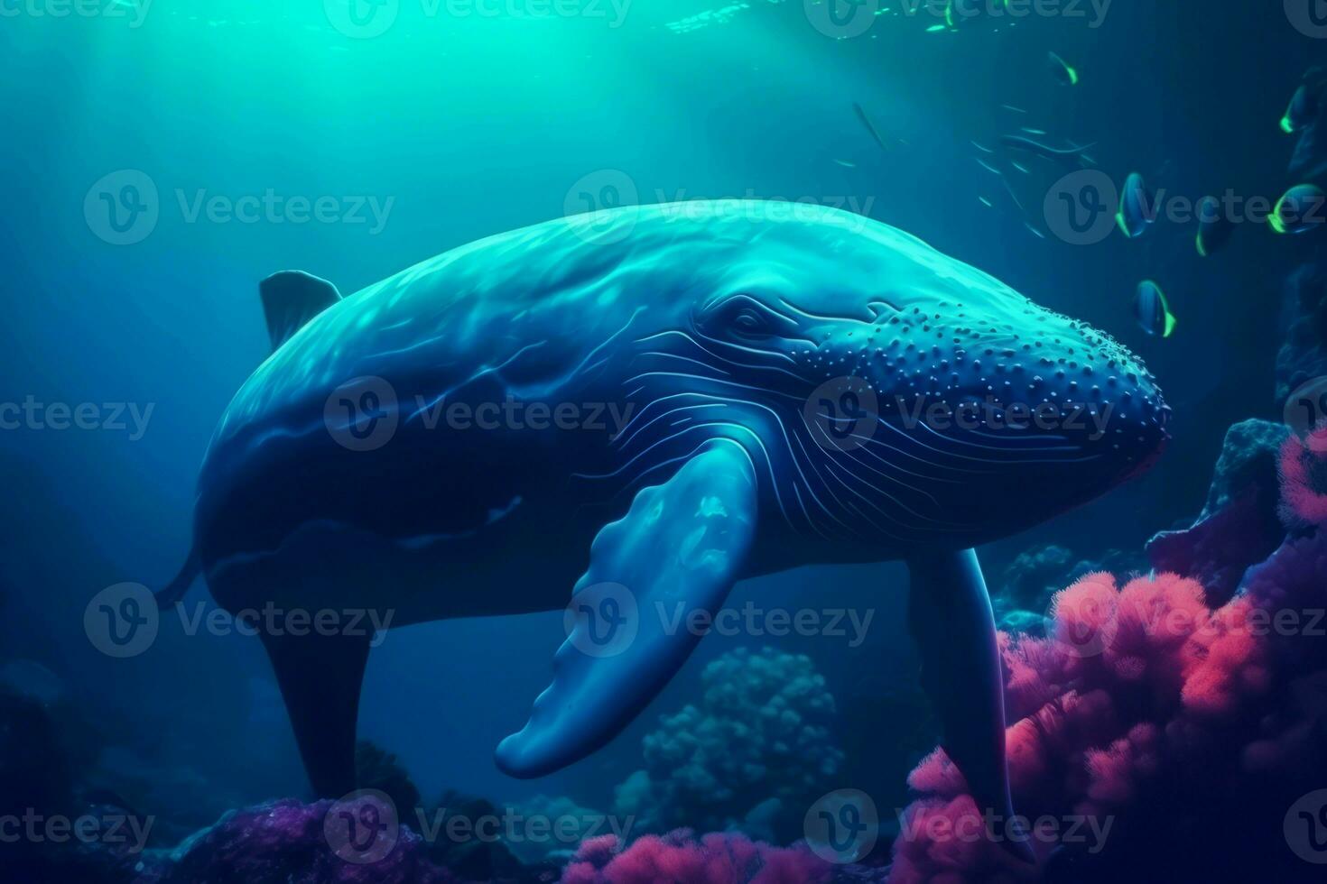 AI generated Underwater sea world. Generate ai photo