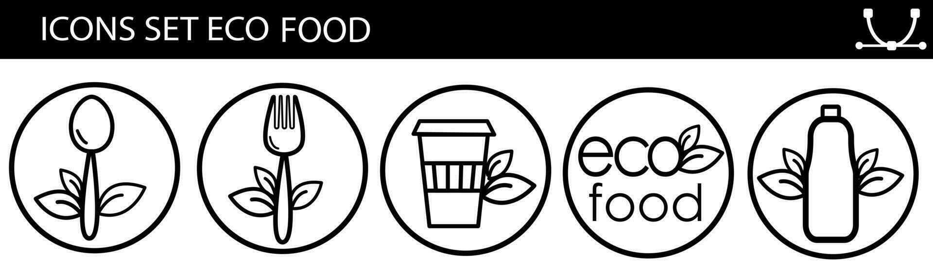 Line Icon Set of Healthy Food, Vegan food. Contains such Icons as Lactose, spoon and fork, icons collection vector