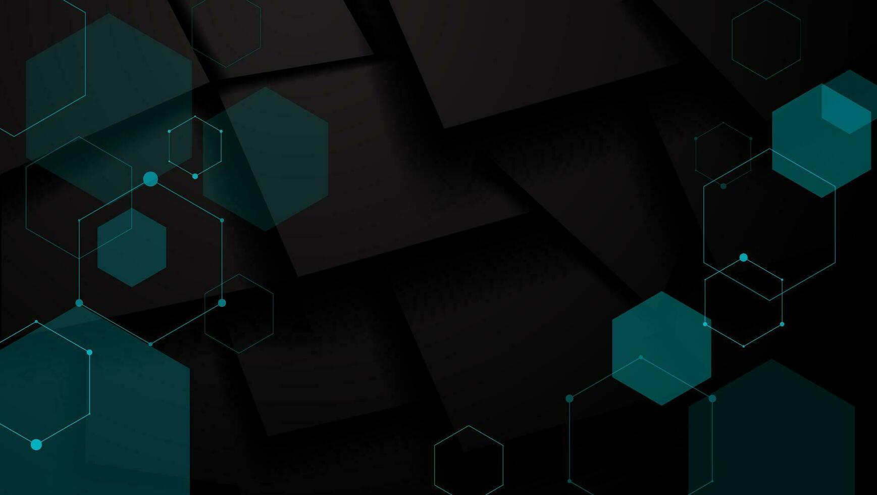 technology hexagonal background on top of a pile of metal plates vector