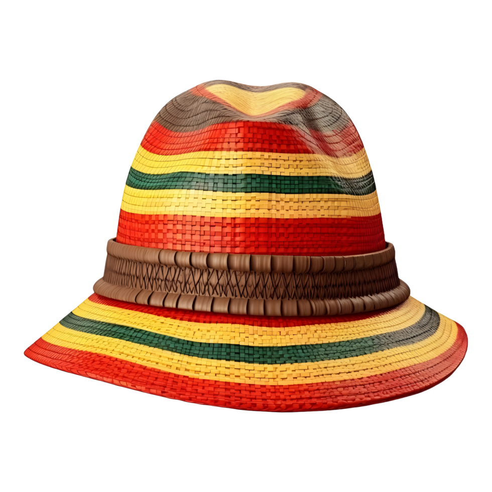AI generated Stylish Traditional Colorful Hat on Transparent background - Ai Generated png