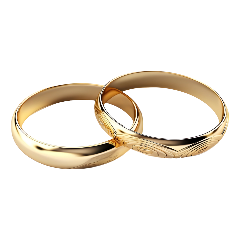 AI generated Couple Golden Ring on Transparent background - Ai Generated png