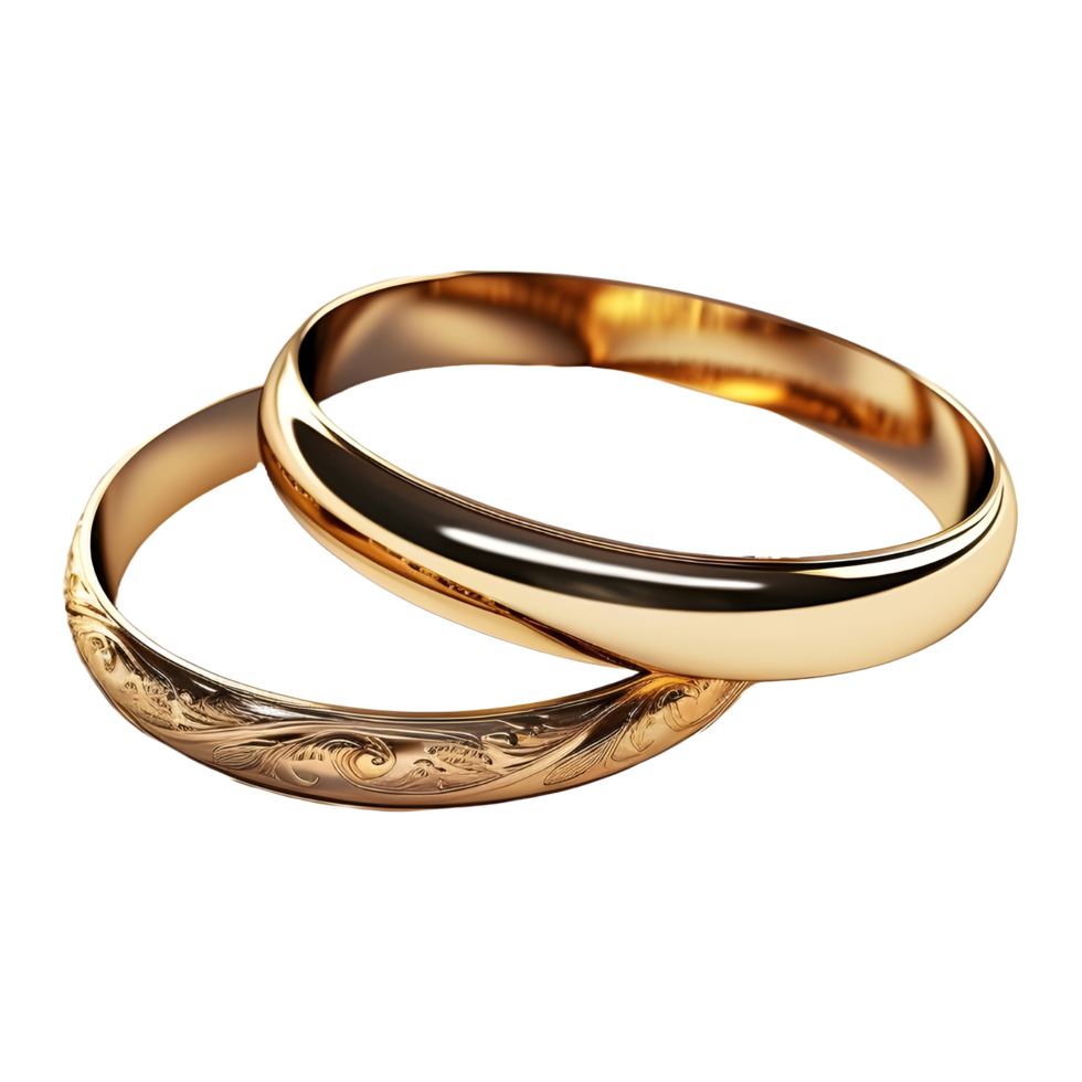 AI generated Couple Golden Ring on Transparent background - Ai Generated png