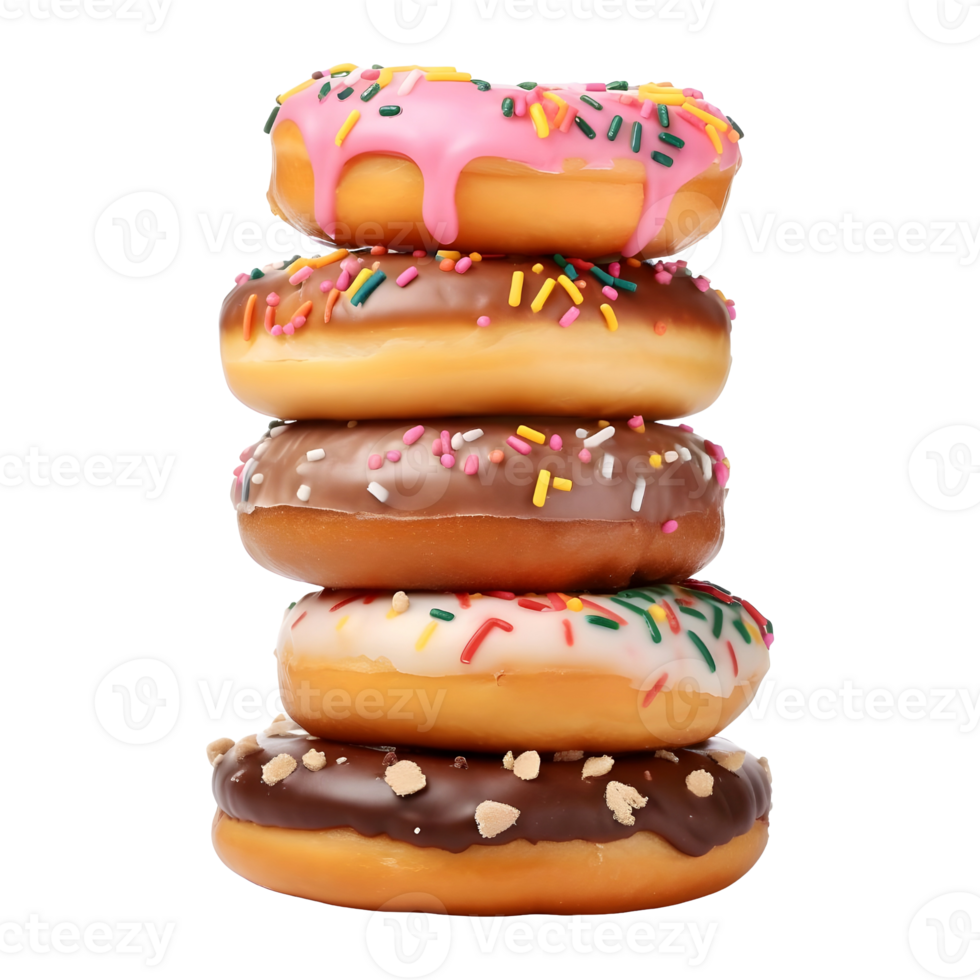 AI generated Tasty Donuts with Chocolate on it on Transparent background - Ai Generated png
