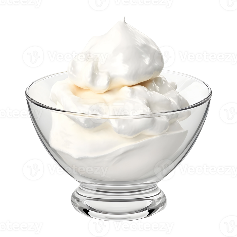 AI generated White Cream in a Bowl on Transparent background - Ai Generated png