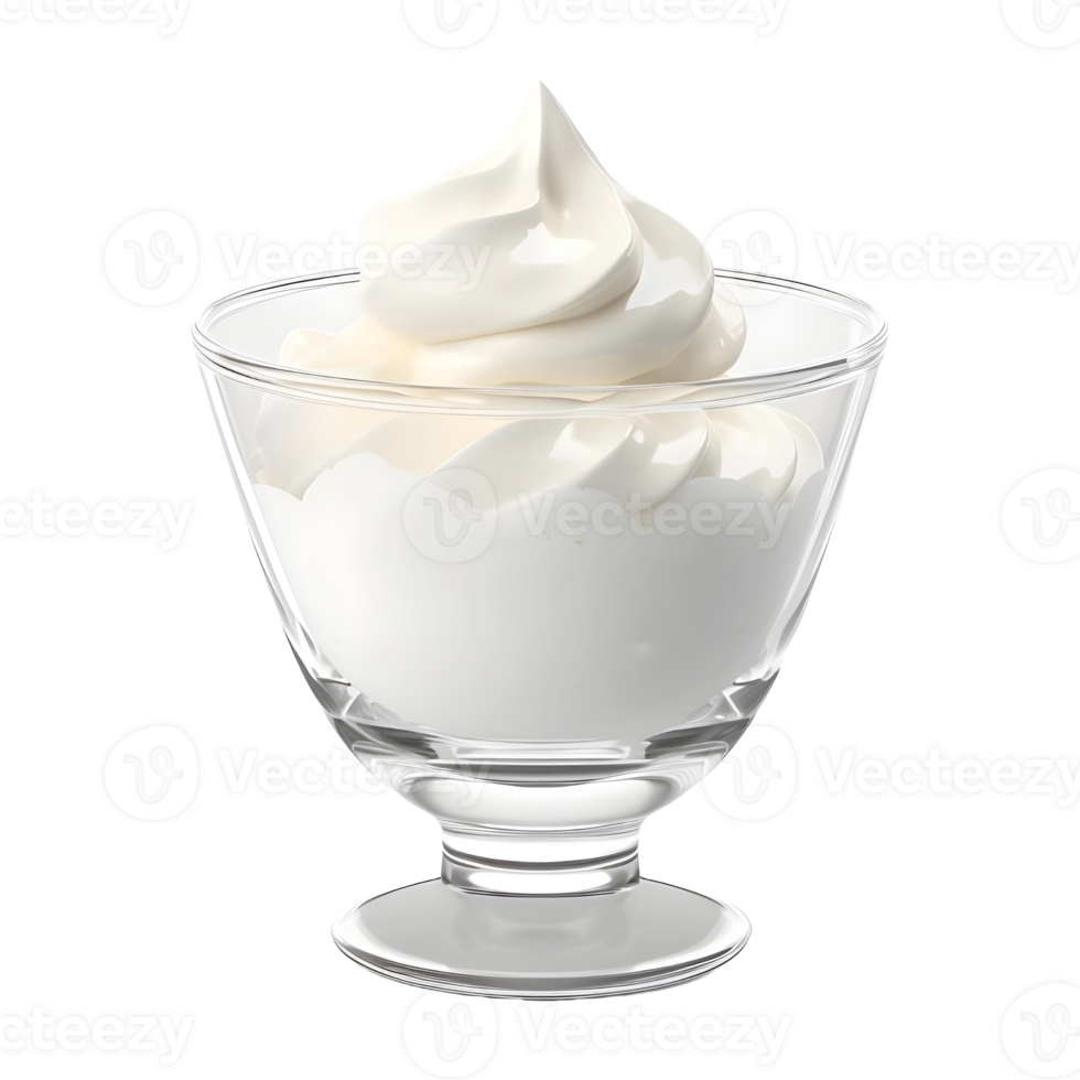 ai gerado branco creme dentro uma tigela em transparente fundo - ai gerado png