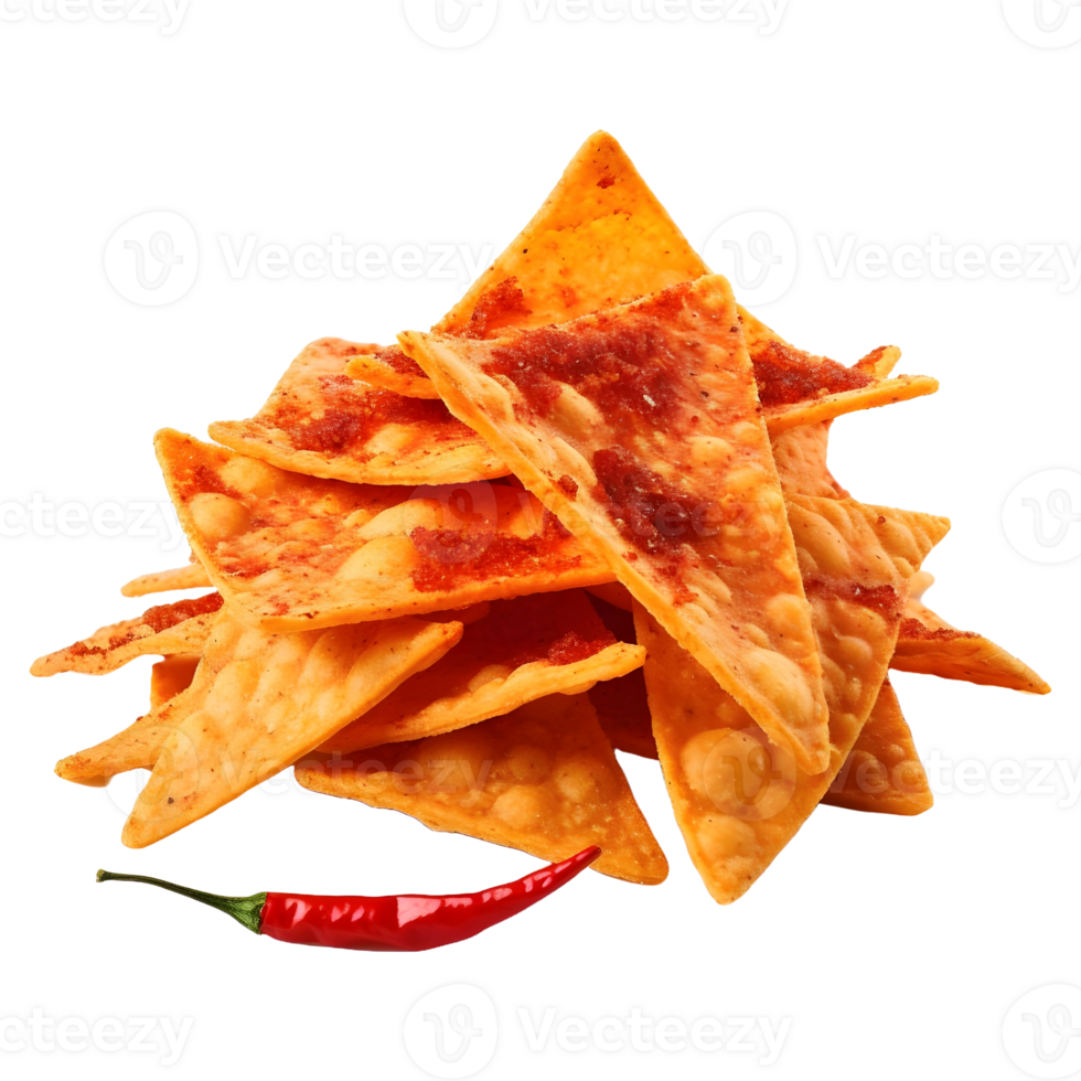 AI generated Crispy Chips with Spices on Transparent background - Ai Generated png