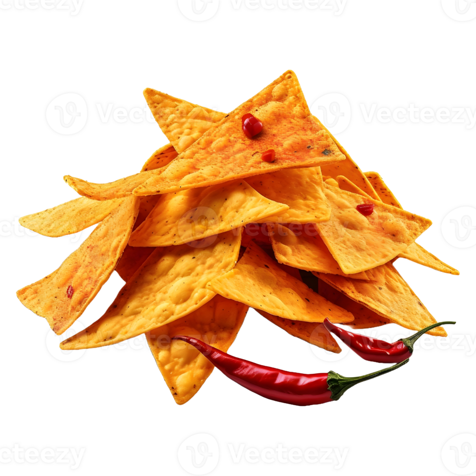 AI generated Crispy Chips with Spices on Transparent background - Ai Generated png