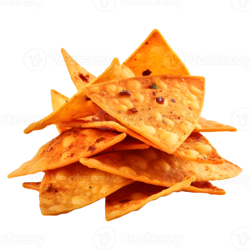 AI generated Crispy Chips with Spices on Transparent background - Ai Generated png