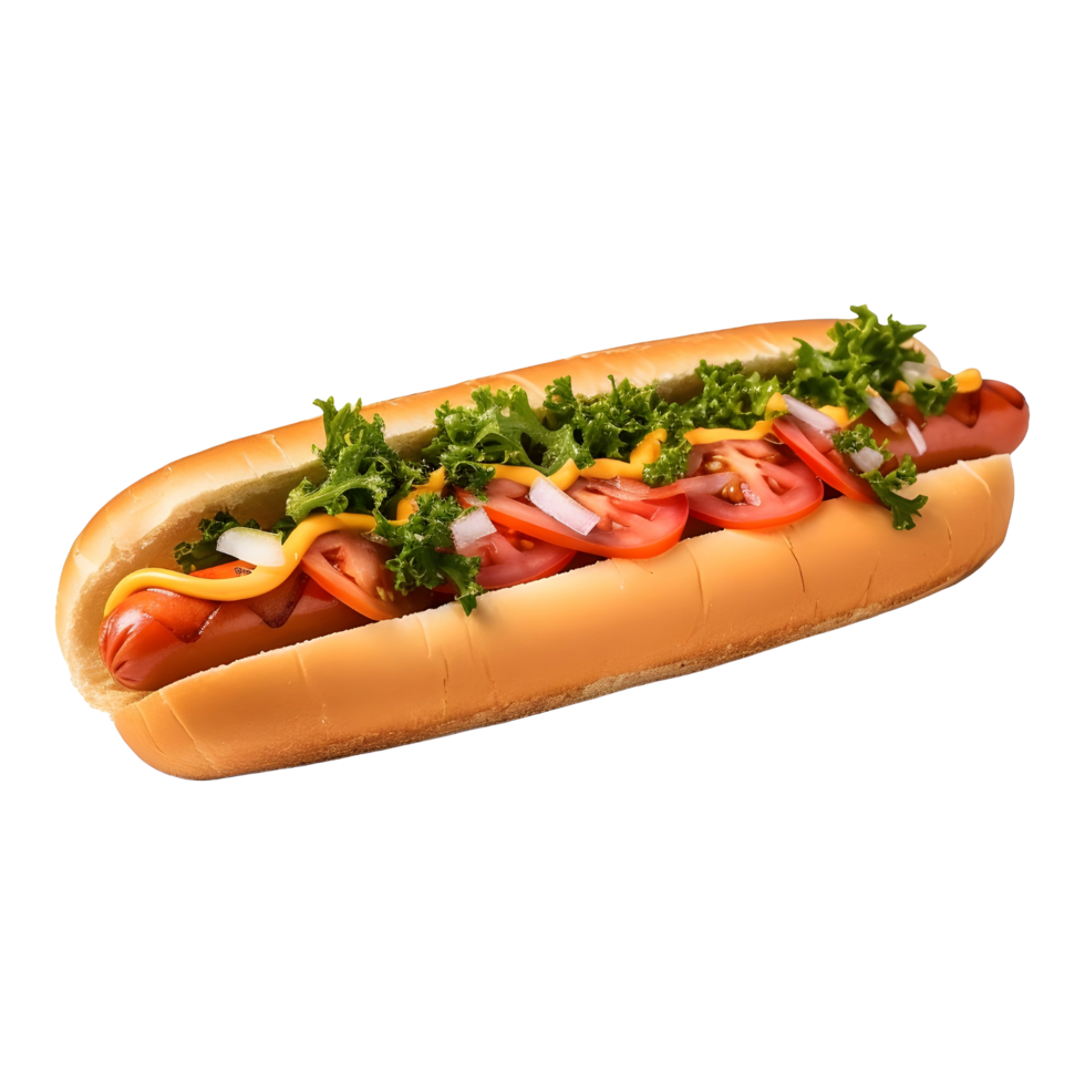 ai generiert heiß Hund Sandwich auf transparent Hintergrund - - ai generiert png