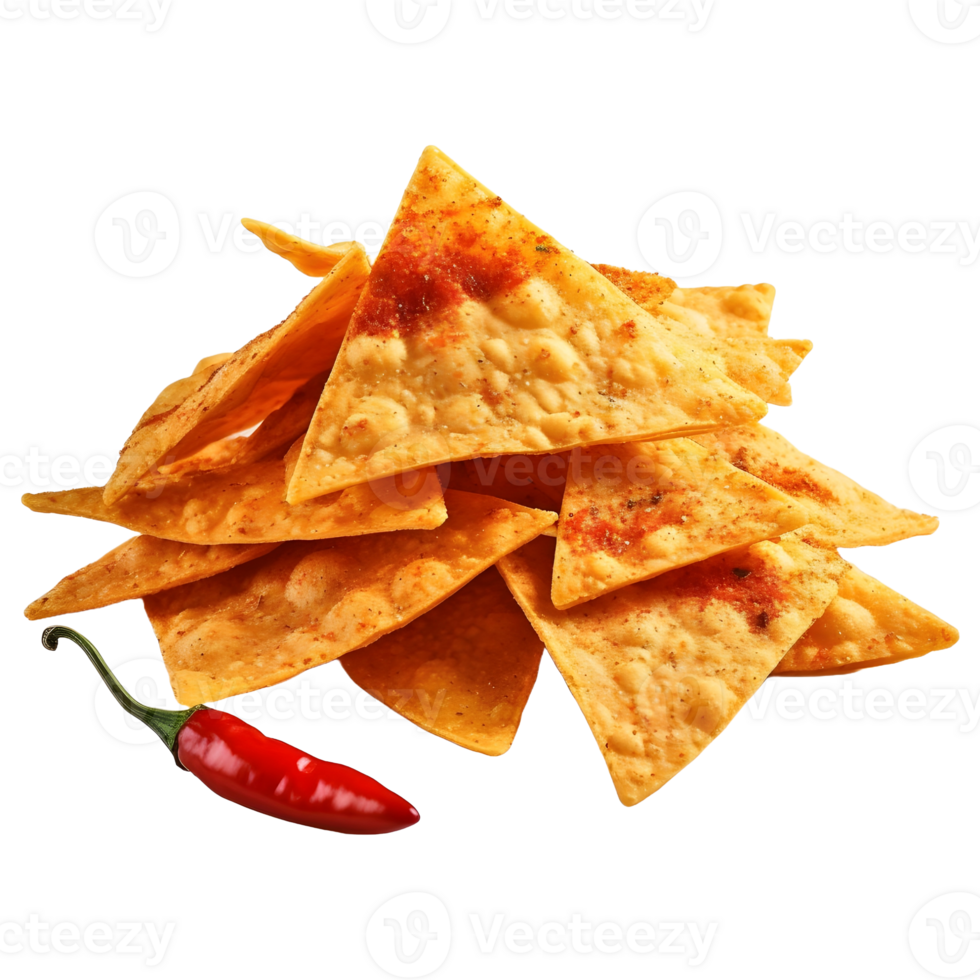 AI generated Crispy Chips with Spices on Transparent background - Ai Generated png