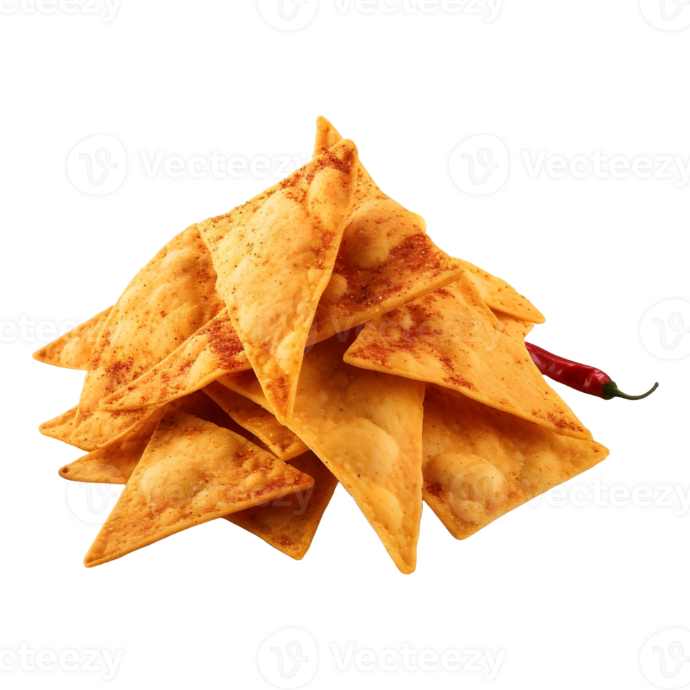 AI generated Crispy Chips with Spices on Transparent background - Ai Generated png