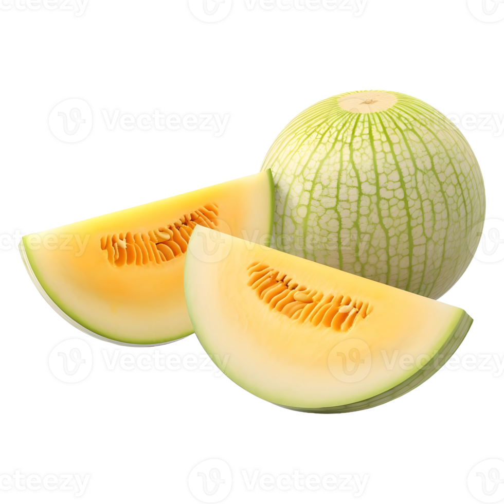 AI generated Summer Fruit Honeydew on Transparent background - Ai Generated png