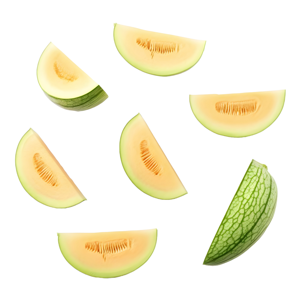 AI generated Summer Fruit Honeydew on Transparent background - Ai Generated png