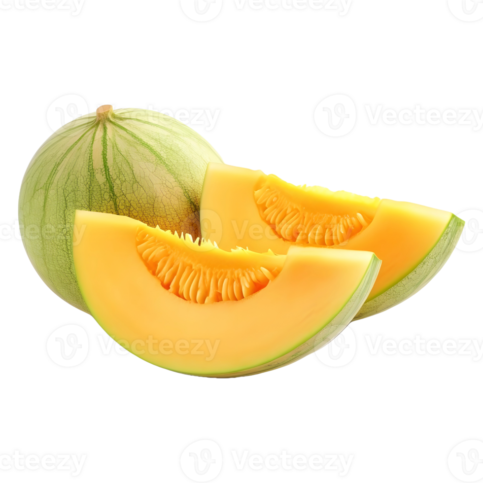 AI generated Summer Fruit Honeydew on Transparent background - Ai Generated png