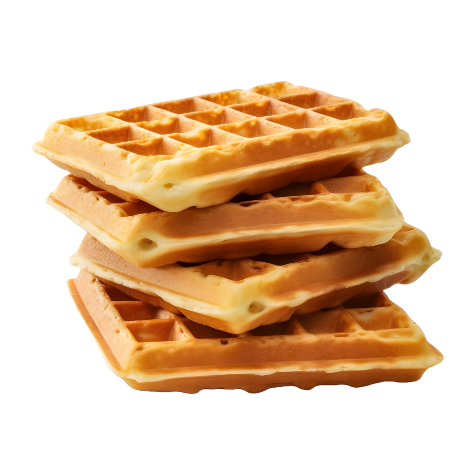 AI generated Golden Crust Belgian Waffle on Transparent background - Ai Generated png