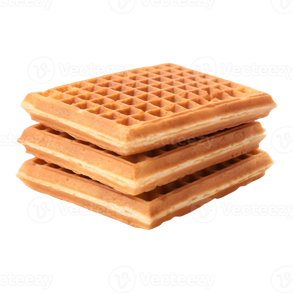 AI generated Golden Crust Belgian Waffle on Transparent background - Ai Generated png