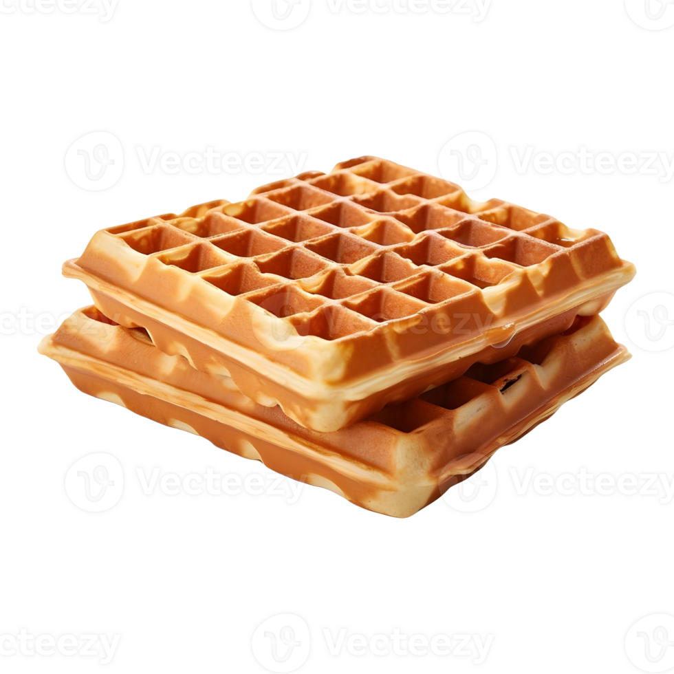 AI generated Golden Crust Belgian Waffle on Transparent background - Ai Generated png