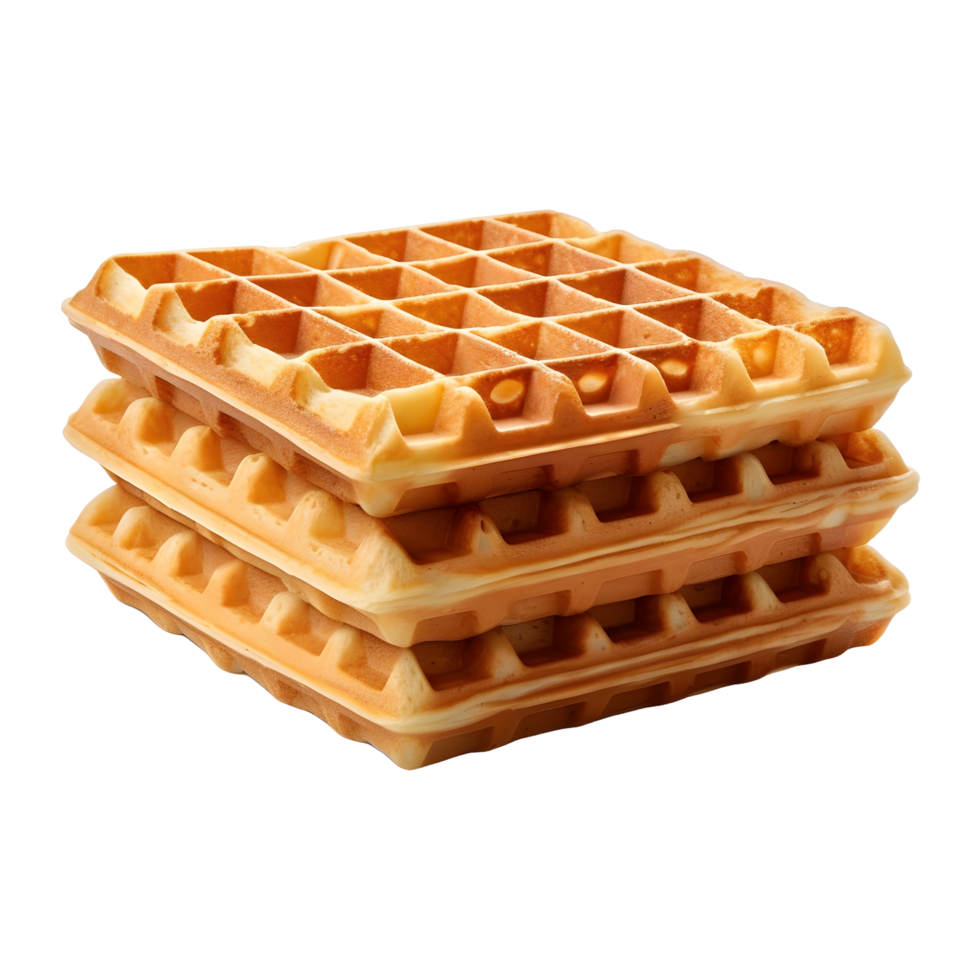 AI generated Golden Crust Belgian Waffle on Transparent background - Ai Generated png