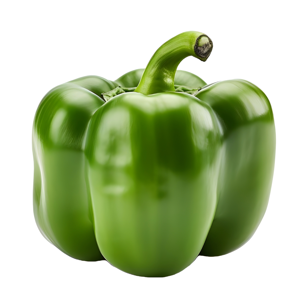 AI generated Green or Yellow Chili or Bell Pepper on Transparent background - Ai Generated png