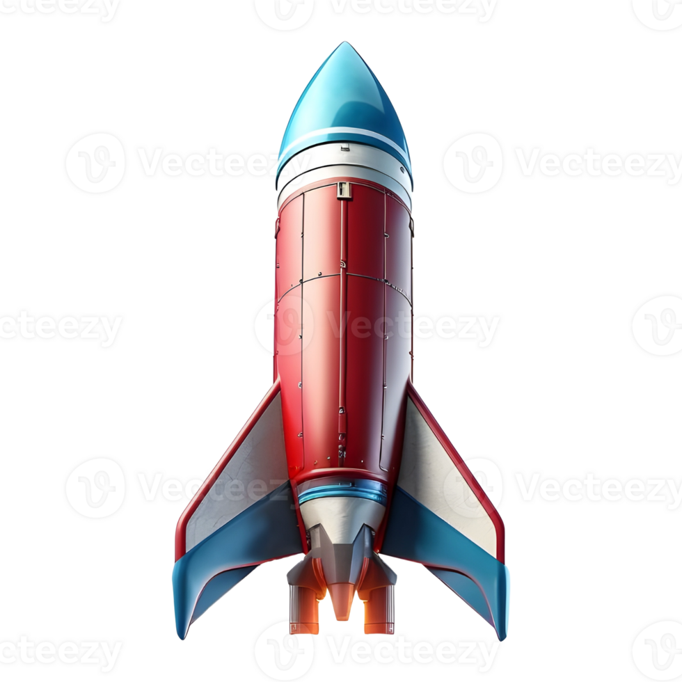 AI generated Space Rocket Flying in Air on Transparent background - Ai Generated png
