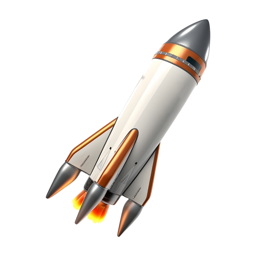 AI generated Space Rocket Flying in Air on Transparent background - Ai Generated png