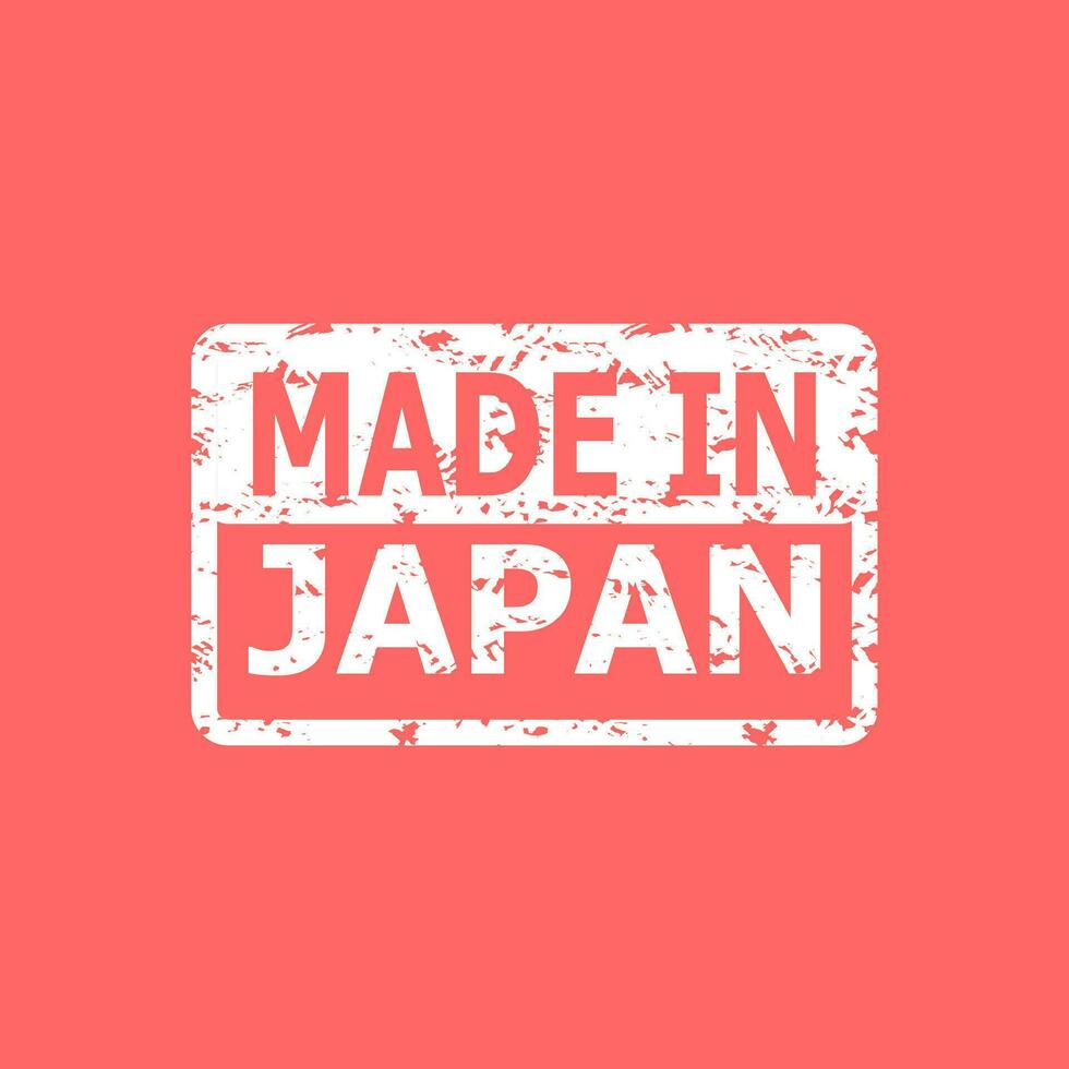 Made in japan rubber texture stamp illustration. Vector stamp fabricated texture watermark, made in Japan. Produce manufacture item