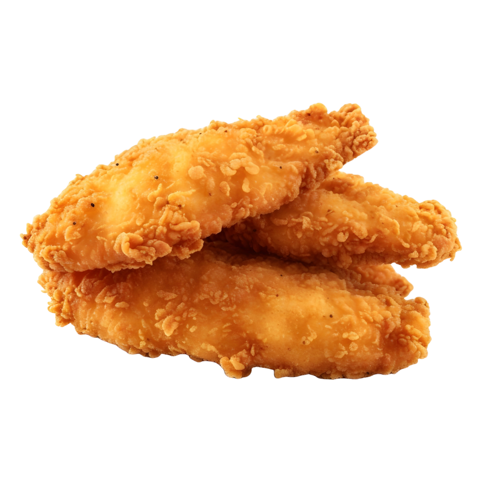 ai generato fritte croccante pollo su trasparente sfondo - ai generato png