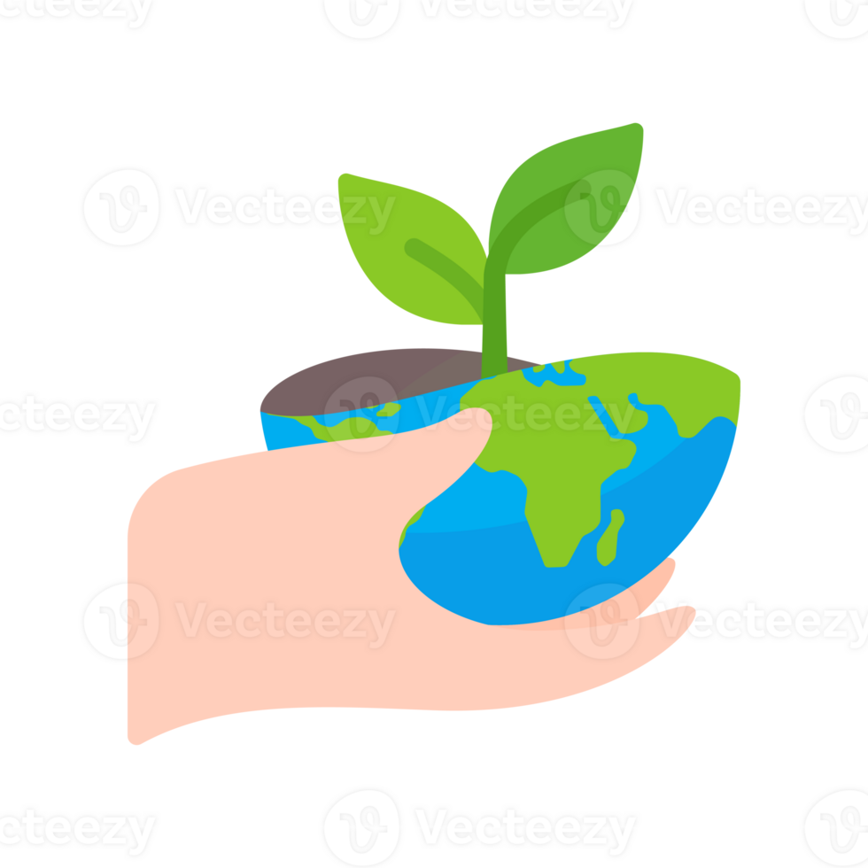 Hand holding a water drop globe Campaign idea to reduce water use for the world on World Water Day png