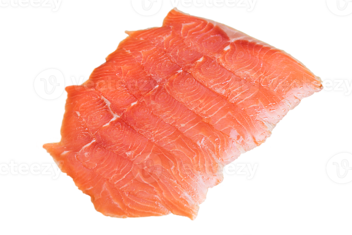 Fish isolate. Macro photo of salmon cut into thin slices. png