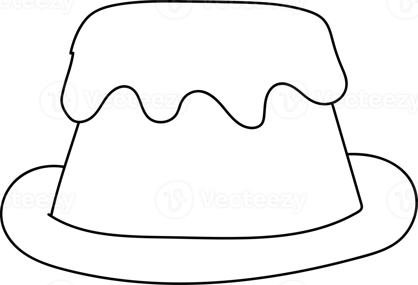 Hand drawn pudding illustration on transparent background. png