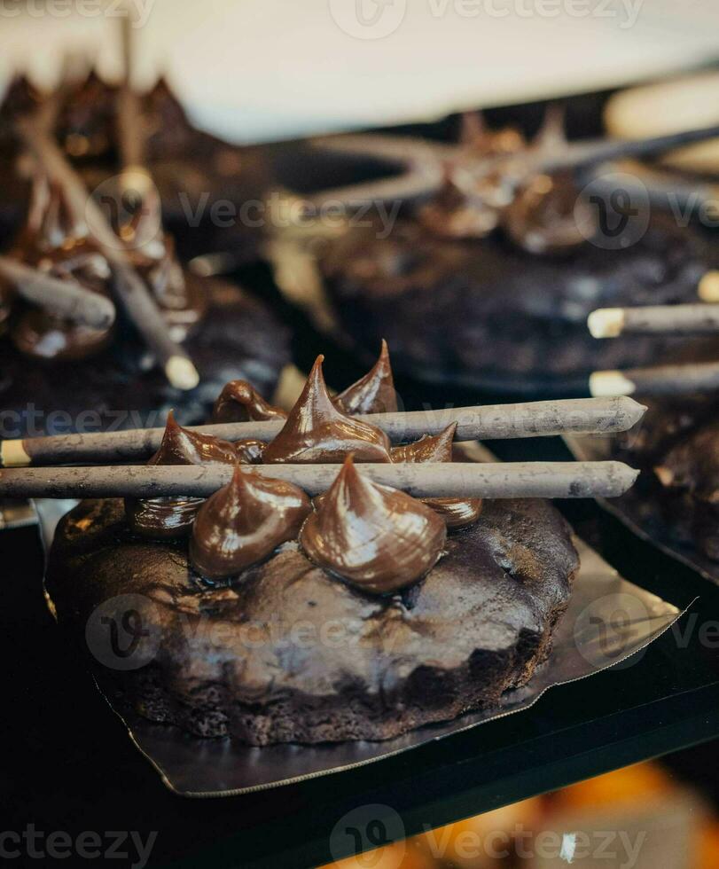 Sugared donuts and other typical sweets of the Christmas season photo