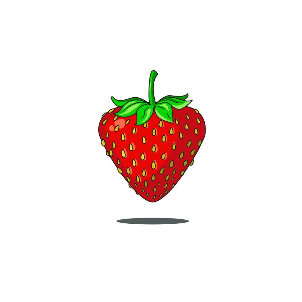 vector ilustración de fresa linda dibujos animados